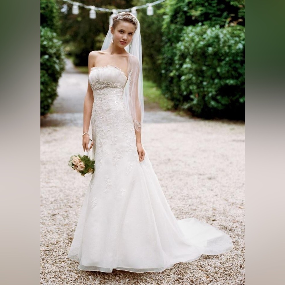 🔻🔻🔻Strapless fit and flare wedding dress